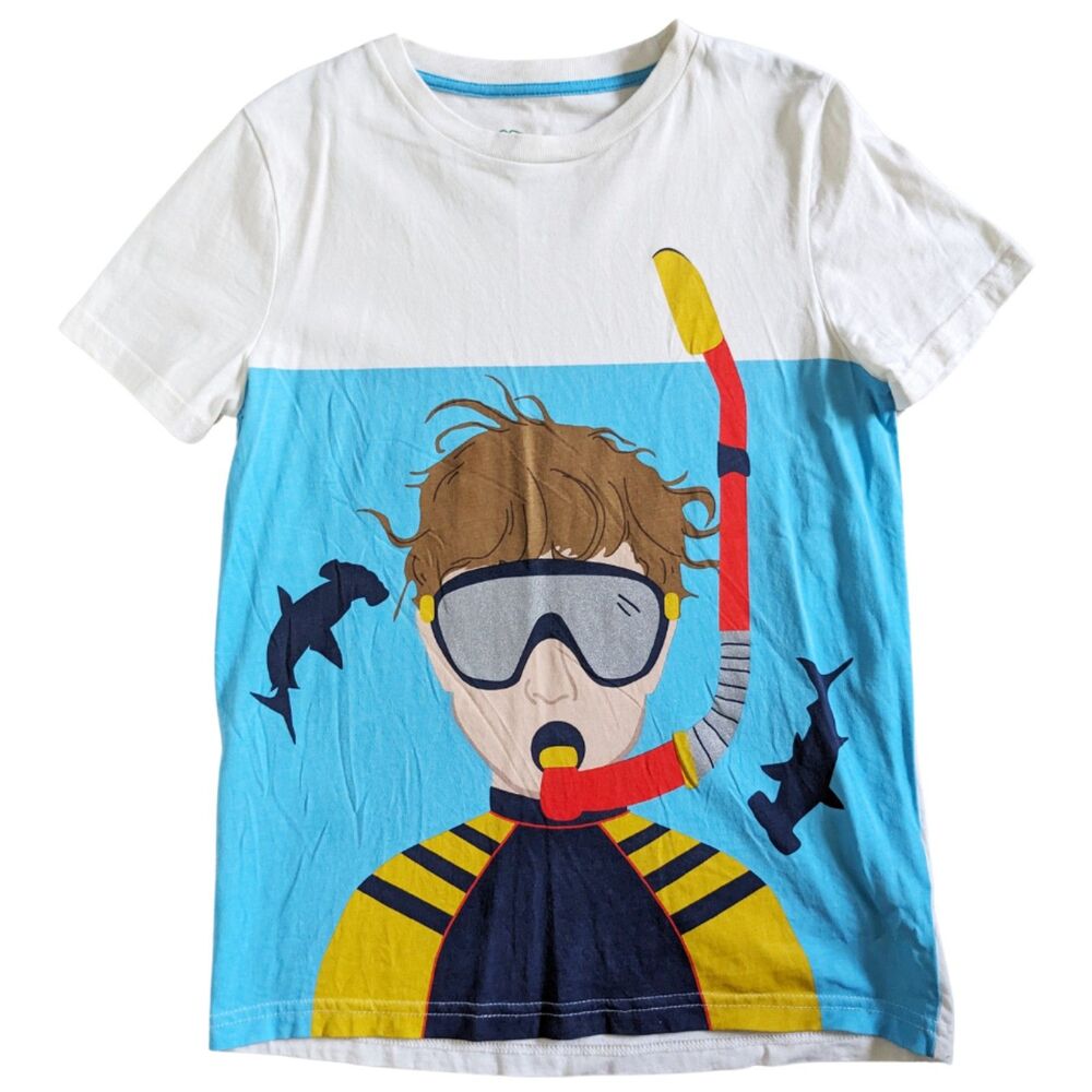 Mini Boden Underwater Snorkel Boys Graphic Tee Shirt 9-10Y